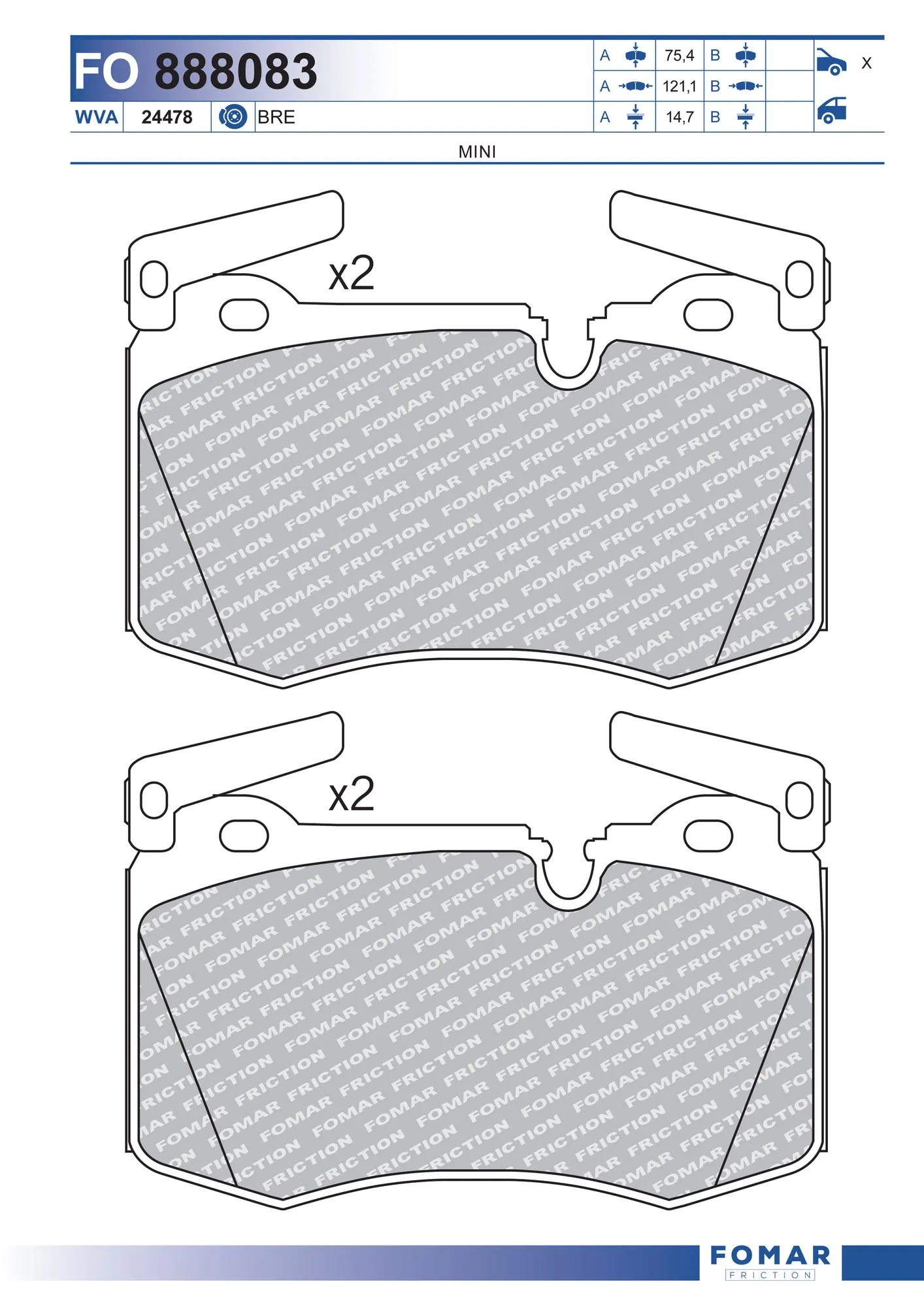 Brake Pad Set, disc brake